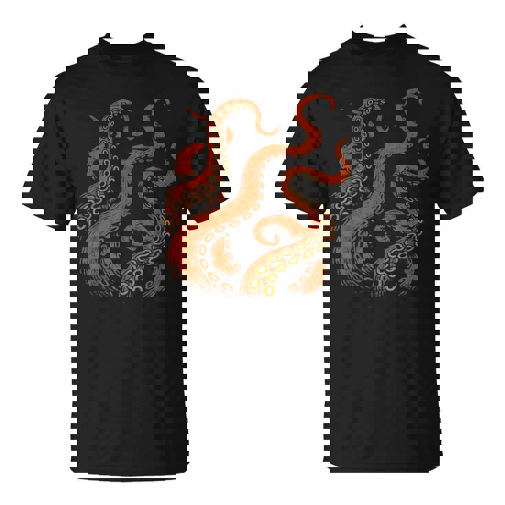 ビンテージ海モンスターtシャツ ディープオーシャンアートグラフィックtシャツ Tシャツ