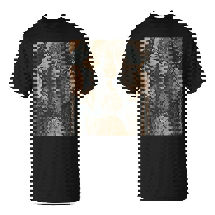 ビンテージ魔女魔女魔術師と猛禽フクロウ鳥ゴスゴシック。 Tシャツ