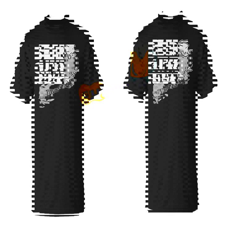 ビール ギター リピート ギター ベース ロックンロール ギタリスト向け Tシャツ