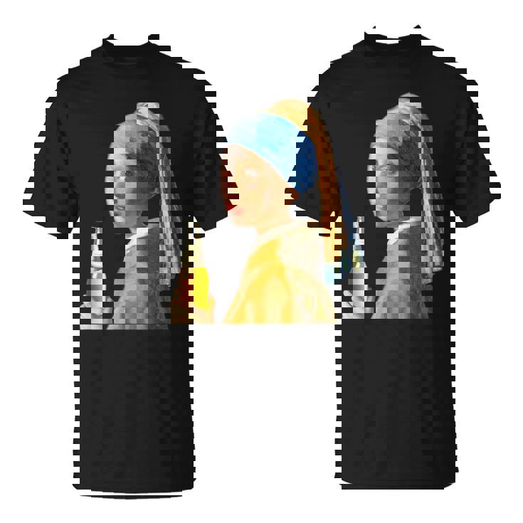 ビール 酒 面白いtシャツ フェルメール 飲み おもしろ 飲み会 のんべえ メンズ ネタ 服 変な Tシャツ