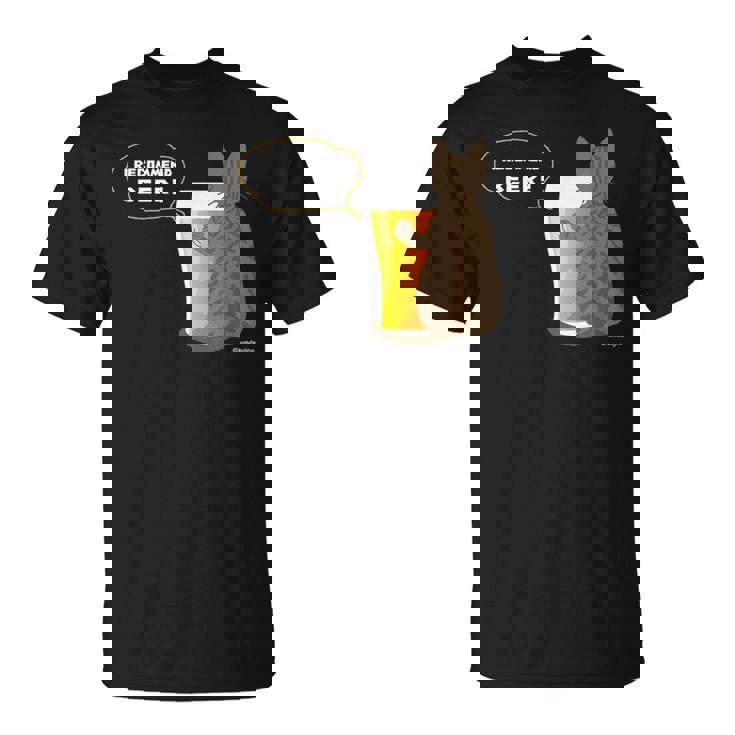 ビールをすすめるねこ2 猫 ビール Cat Beer Tシャツ