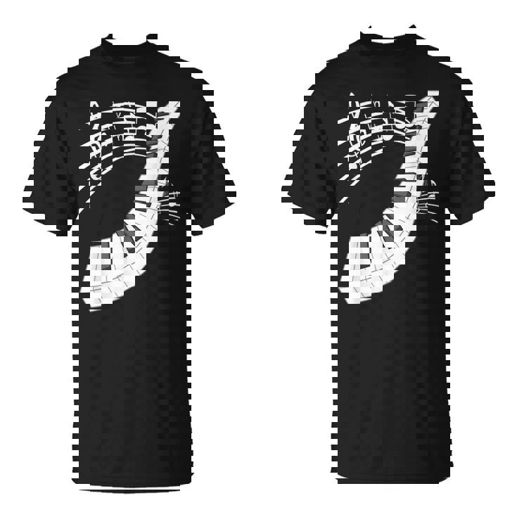 ピアノの鍵盤・音符・楽器ピアノ Tシャツ