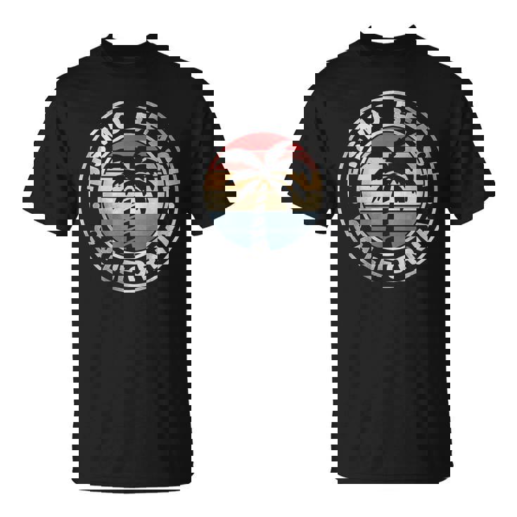 ピズモビーチ カリフォルニア サンセット ヤシの木 ビーチ レトロ Tシャツ