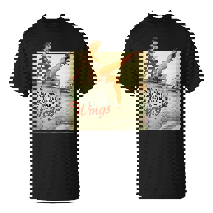 ピンナップガールの羽ビンテージポスターww2 Tシャツ