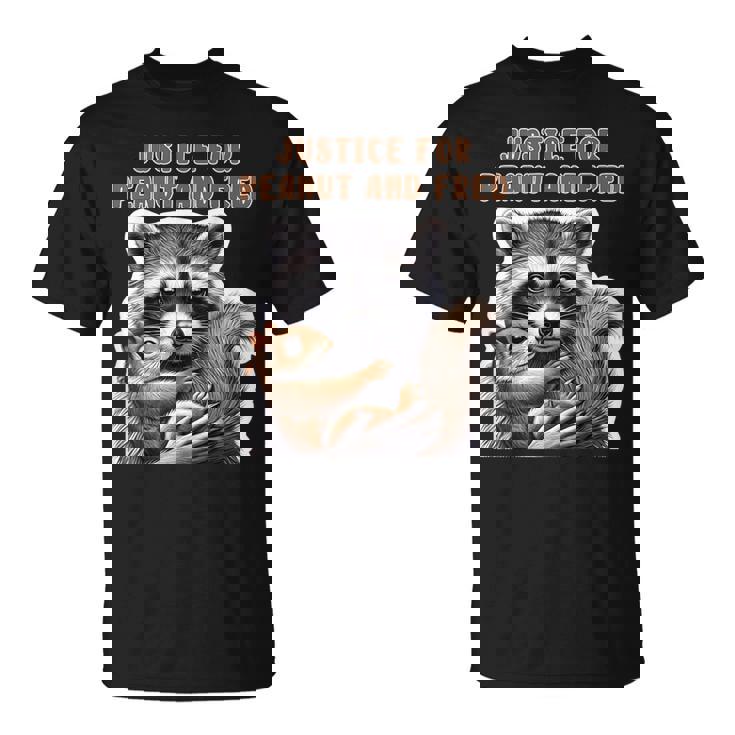 ピーナッツとフレッドの正義 ピーナッツリス フレッドアライグマ Tシャツ