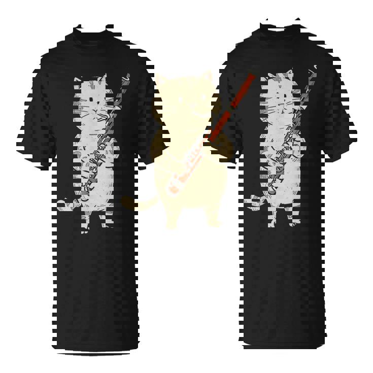 ファゴット猫ミュージシャン レトロ キュート バンド オーケストラ Tシャツ