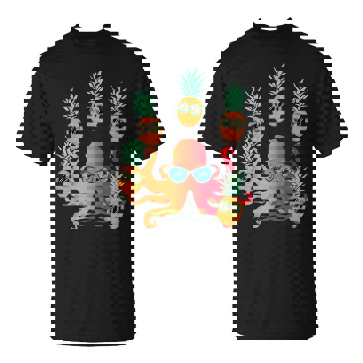 ファニー クール オレンジ タコ ジャグリング パイナップル Tシャツ