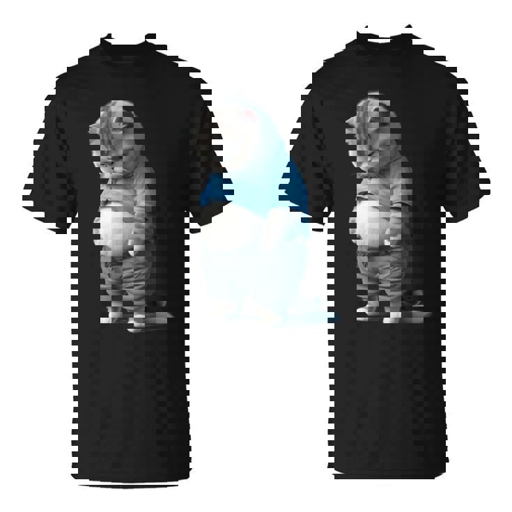 ファニー ファット 悲しい猫 アートデザイン 太った子猫 猫好き Tシャツ