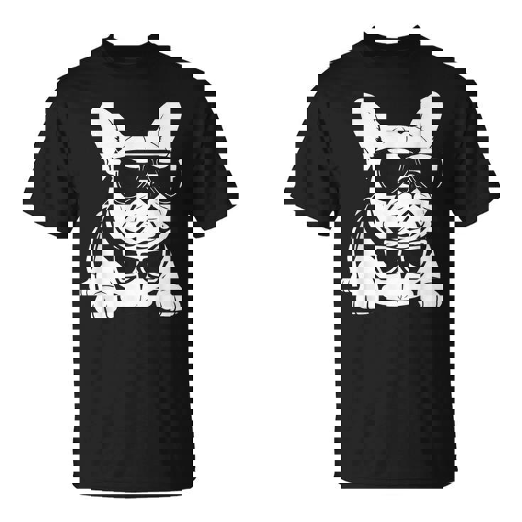 ファニーフレンチブルドッグ サングラス付き フレンチブルドッグ Tシャツ