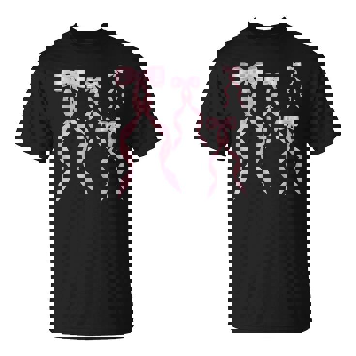 ファンシーピンクのリボンデザイン。 Tシャツ