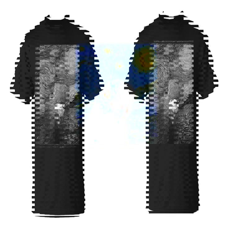 ファン・ゴッホの星月夜鳩のミームペインティング Tシャツ