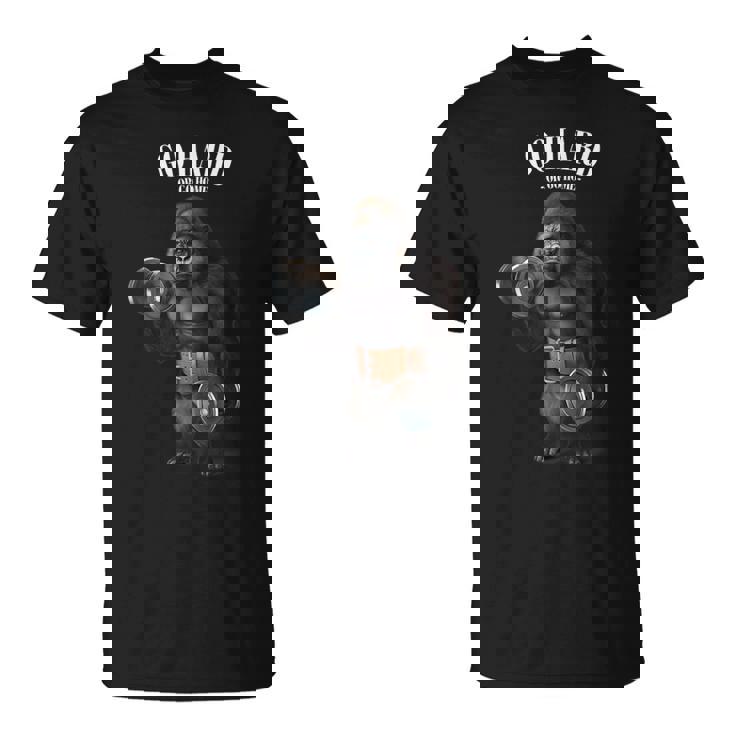 フィットネスジムでダンベルでゴリラ筋トレ Tシャツ