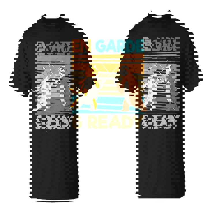 フェンシング猫ナマケモノファニーフェンサー Tシャツ