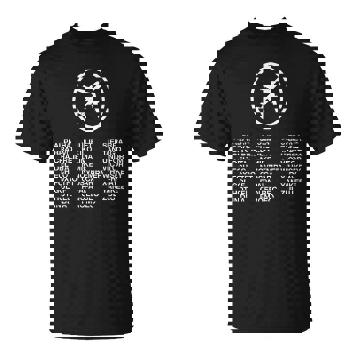 フォネティックコード飛行機パイロット Tシャツ