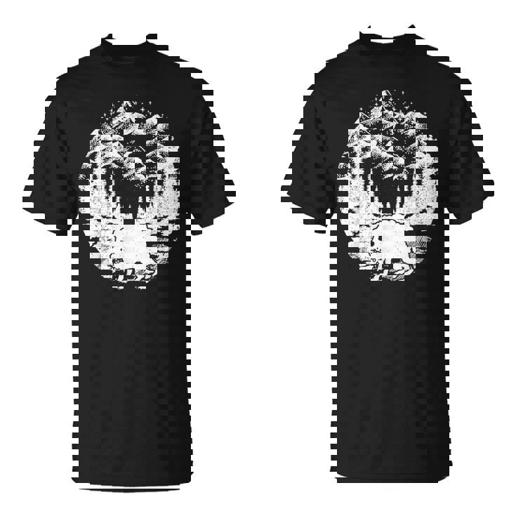 フォレストマウンテンの面白いスクオンク 星 Cryptid 内向性 Tシャツ