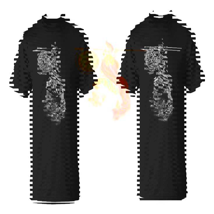 フクロウと槍のアテナ Tシャツ