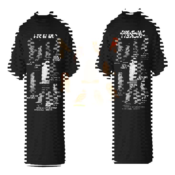 フクロウの種類 教育コレクション かわいいフクロウ愛好家 面白い Tシャツ