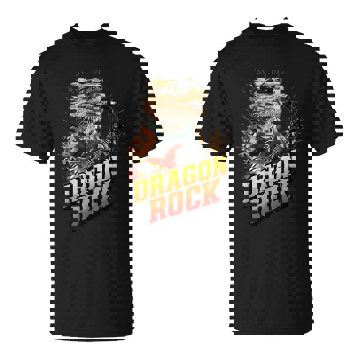 フトアゴヒゲトカゲの岩、フトアゴヒゲトカゲ、ロッカー、ギターマイク Tシャツ