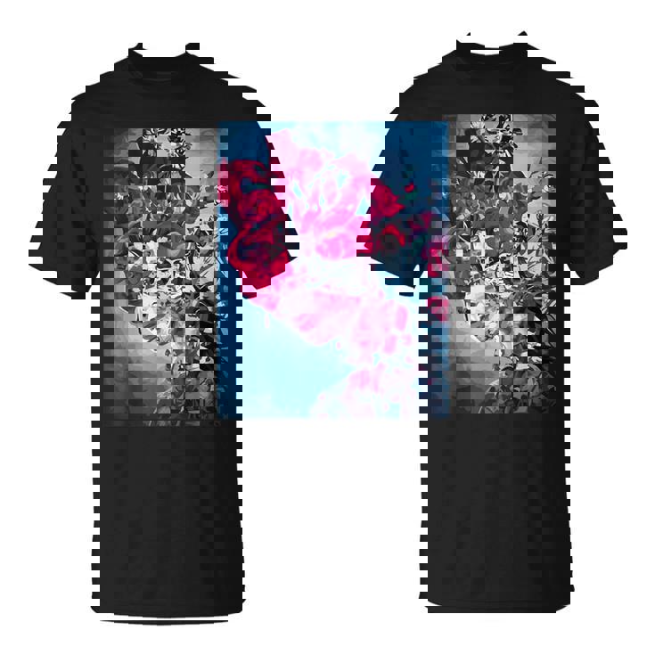 フラワー スカル フローラル シュガー ダーク アート グランジ エステティック ホラー Tシャツ