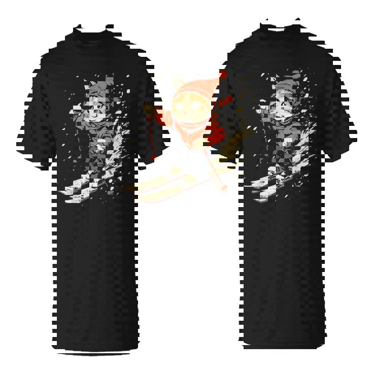 フリースタイルスキーヤー猫 フリースタイルスキー Tシャツ