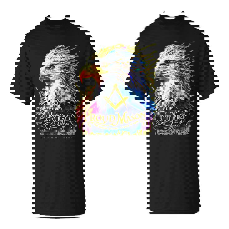 フリーメイソンs&C「マイティカラーイーグル」と書かれたフリーメイソンのシンボル。 Tシャツ