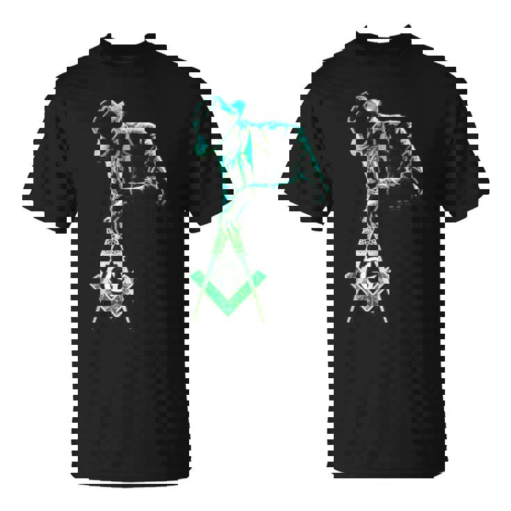 フリーメイソンをテーマにしたフリーメイソンがツールを運びます」S&C Tシャツ