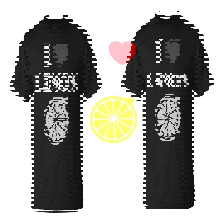 フルーツ レモン 面白いユーモア かわいい シンプル 小さなレモン I Love Lemon Tシャツ