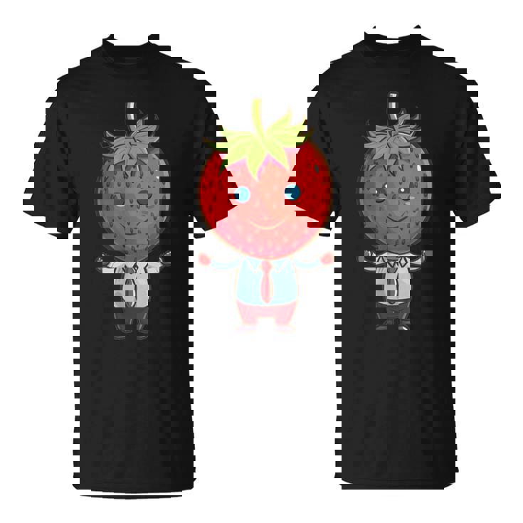 フルーツやネクタイ好きのための従業員ストロベリーアウトフィット Tシャツ