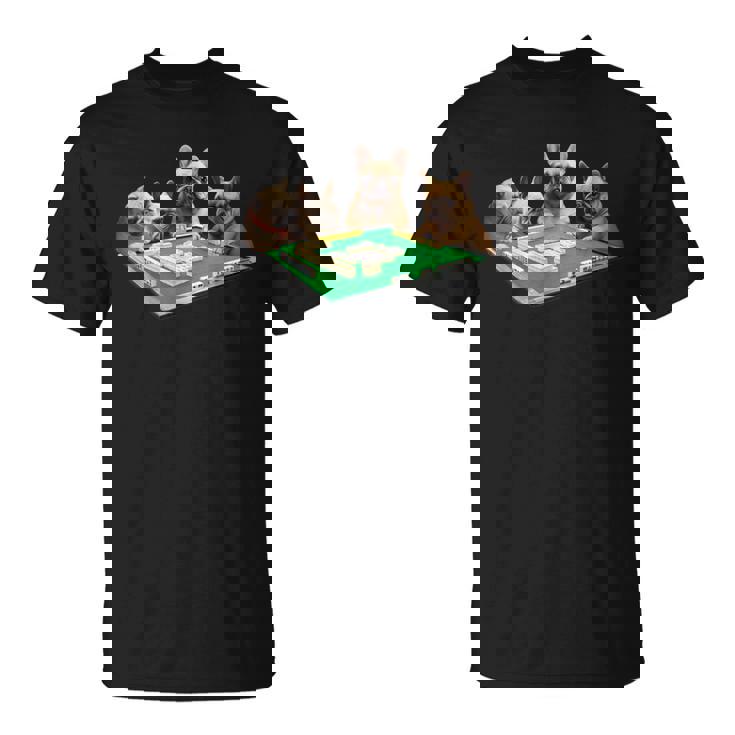 フレンチブルドッグ 犬 麻雀 面白いtシャツ メンズ おもしろ 面白い 服 おもしろグッズ ネタ 雀士 Tシャツ