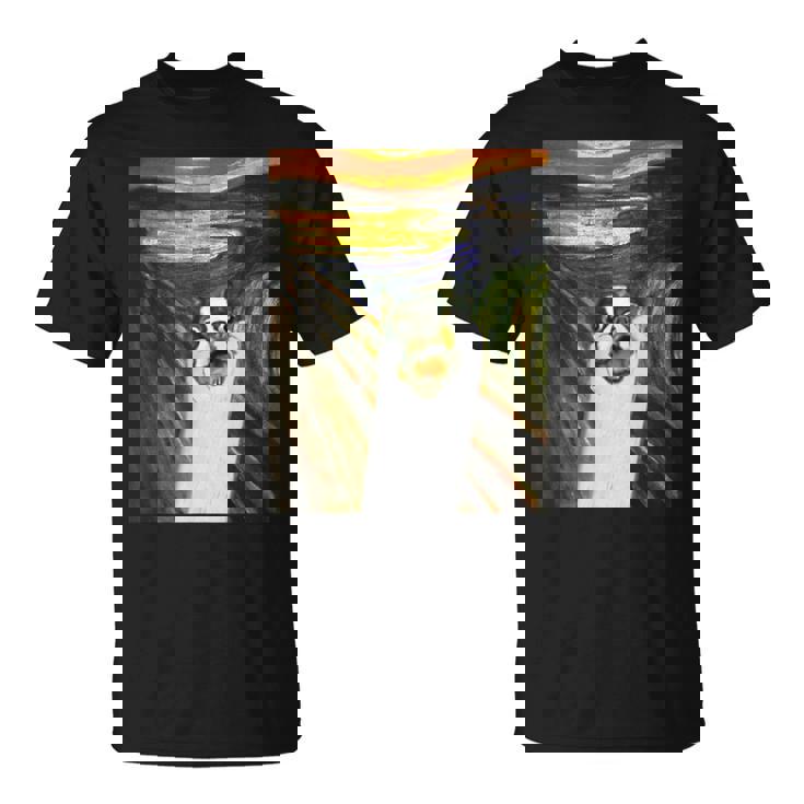 フレンチブルドッグ 面白いtシャツ 犬 ムンクの叫び かわいい メンズ 子供 おもしろ 服 ネタ わんこ Tシャツ