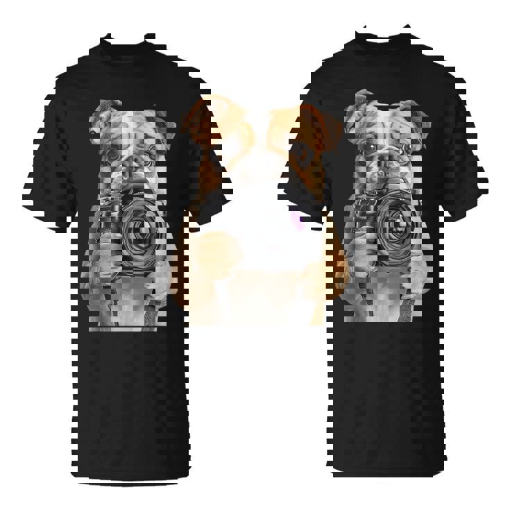 ブルドッグ 写真家 写真カメラ Tシャツ