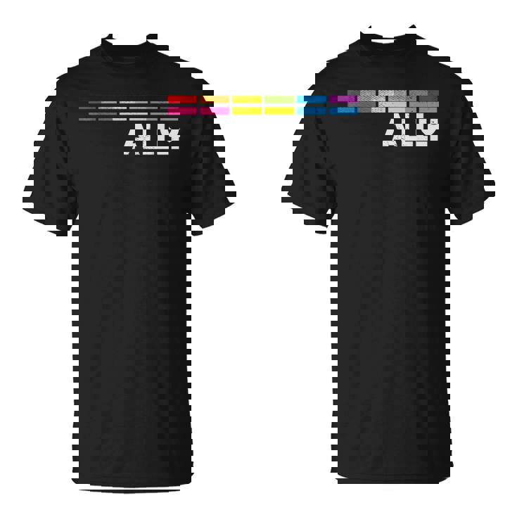 プラウドアライlgbtゲイ平等lgbtqプライドパンセクシャルパンフラッグ Tシャツ