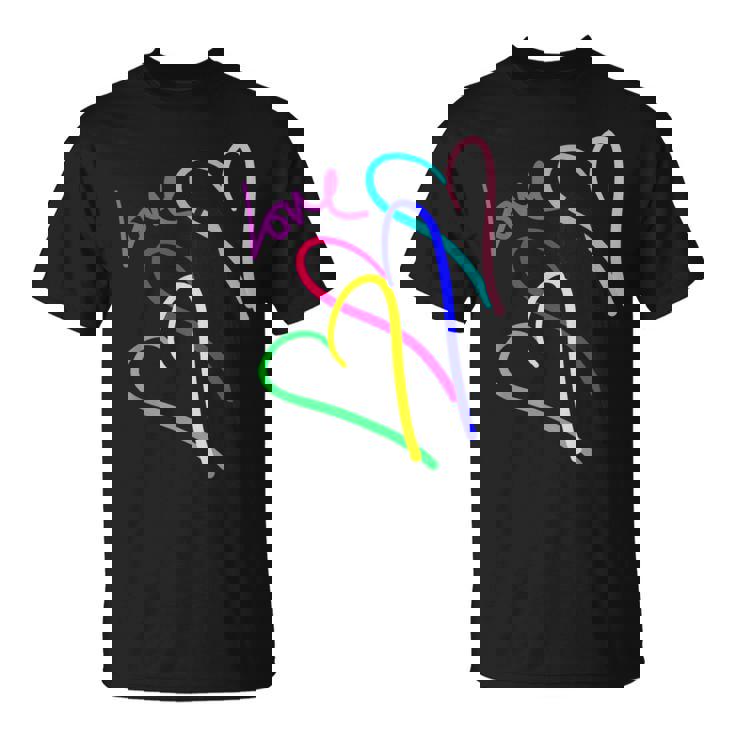 プレッピー パステル キドコア ハート レインボー ラブ バレンタイン Tシャツ