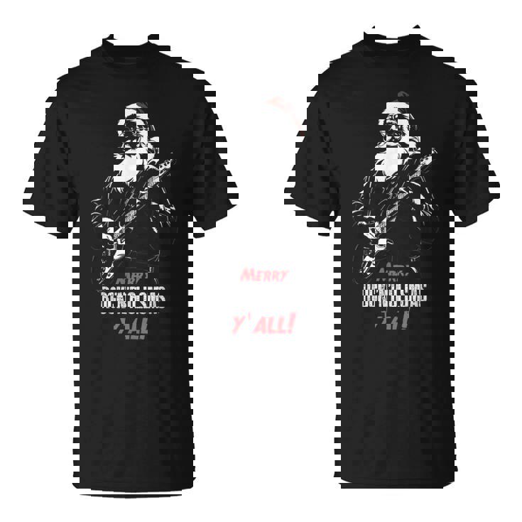 ヘヴィメタルのクリスマス、ギターを弾くサンタ Tシャツ