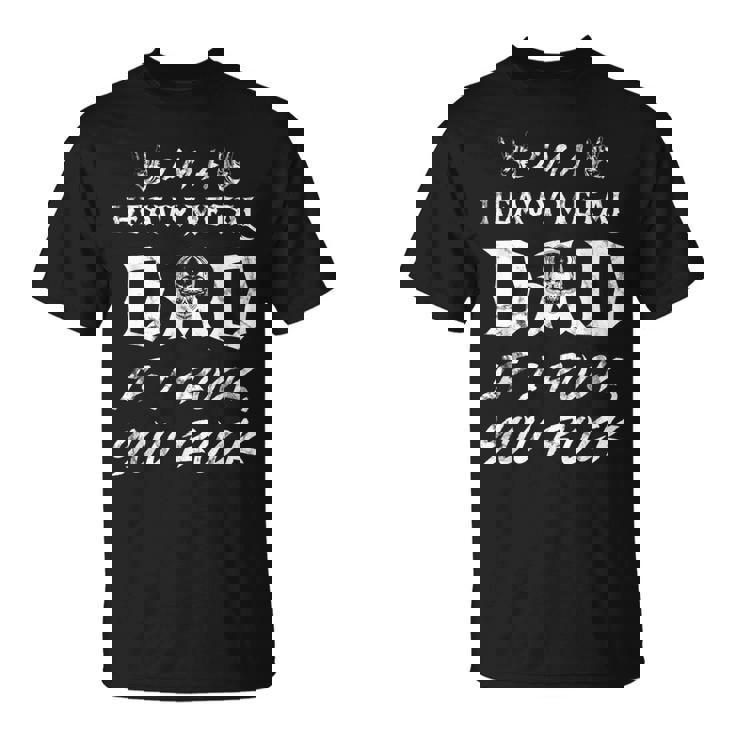 メンズ ヘヴィメタルをロックしたらヘヴィメタルお父さんだ Tシャツ