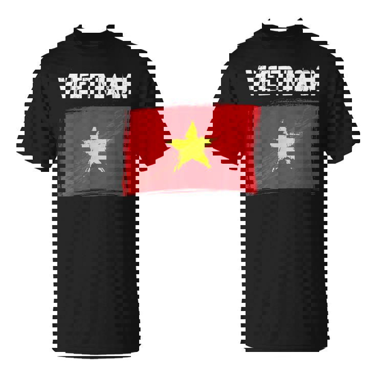 ベトナム国旗 ホリデー ビンテージ グランジ ベトナム国旗 Tシャツ