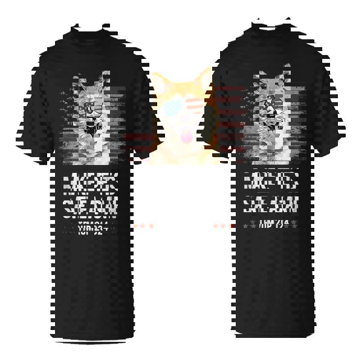 ペットを再び安全に 秋田犬 トランプ 2024 Tシャツ