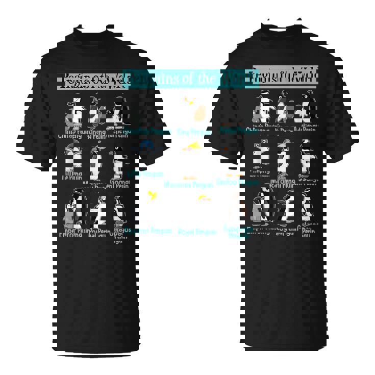 ペンギンの種類 ペンギン好き 野生動物 北極 シーバードファン Tシャツ