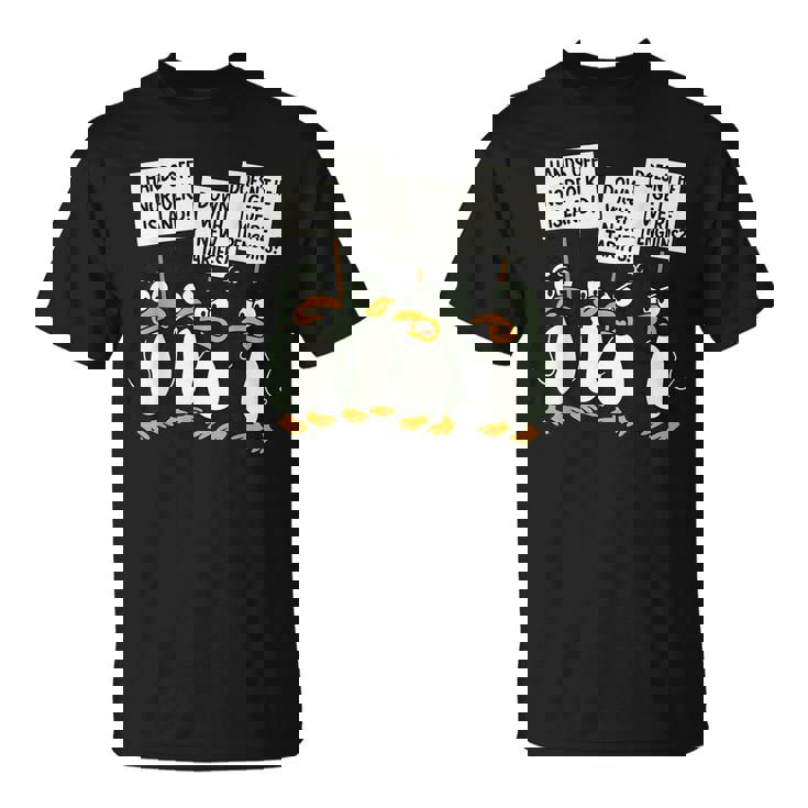 ペンギンの関税 聞いた島 ペンギンと一緒に立つ Tシャツ