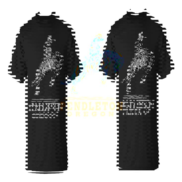ペンドルトンオレゴン-ロデオ-カウボーイ-ホース Tシャツ