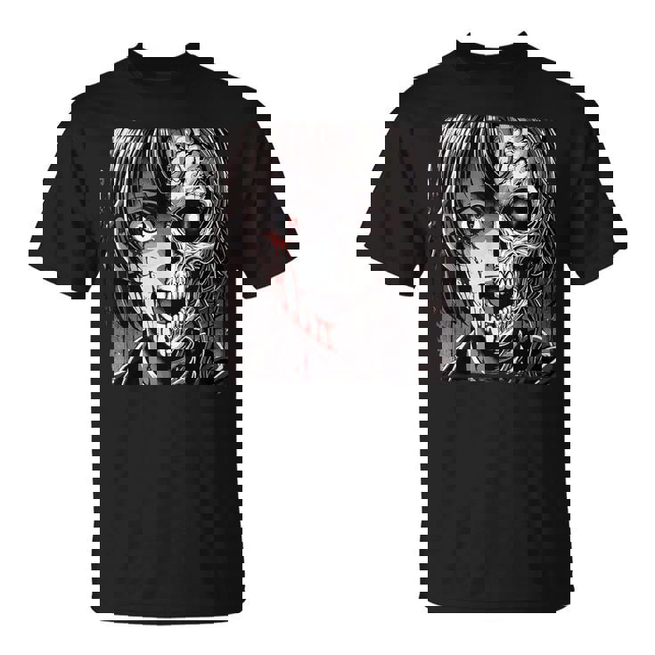 ホラー アニメ 漫画 日本 日本人 不気味 アニメ 女の子 Tシャツ