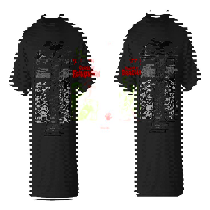 ホラー映画 ヴィンテージ ドラキュラ ハロウィン モンスター フランケンシュタイン Tシャツ