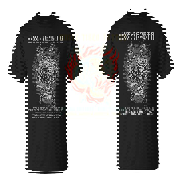 ホワイトタイガータトゥースタジオ、オールドスクール、インドール、インド Tシャツ