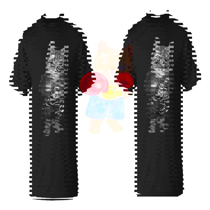 ボクシング をする 猫 ねこ Tシャツ