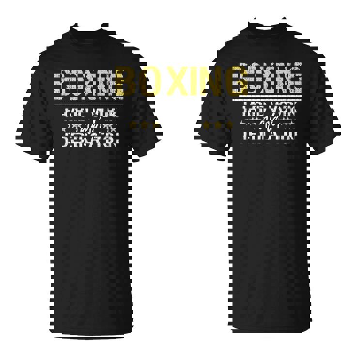 ボクシングハードワークと献身 キックボクシングジムボクサー Tシャツ