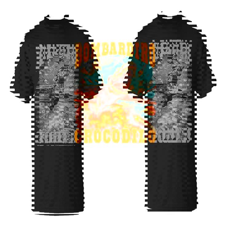 ボンバディロクロコダイルミームクロコダイルファイア-イタリアンブレインロット Tシャツ