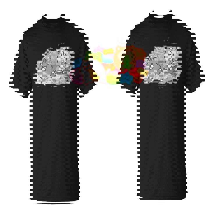 ボンレス犬とボンレス猫 カラフルスナック Tシャツ