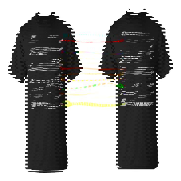 ボーダー カラフル Pop 爬虫類 かわいい オリジナル ヘビ柄 手描き フロント ボーダー イラスト おもしろ Tシャツ