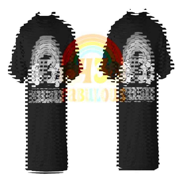 ボーホー レオパード レインボー 43 & ファビュラス ヴィンテージ 43歳の誕生日 Tシャツ