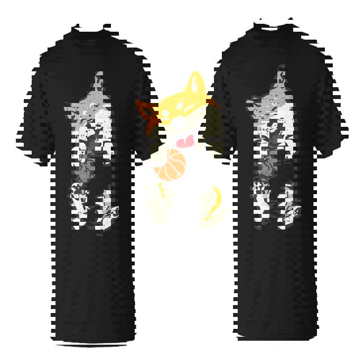 ポケット 柴犬 バスケットボール かわいい バラー 犬 メンズ レディース キッズ Tシャツ